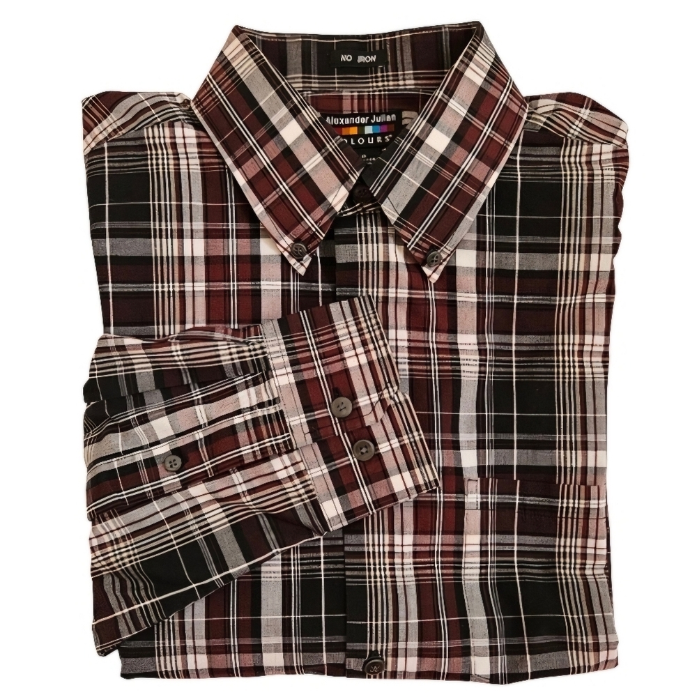 Alexander Julian Colours men's long sleeve button down no iron shirt